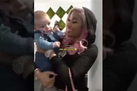 When Nicki couldn’t resist to hold a little cute baby 😍 #nickiminaj #viral #shorts