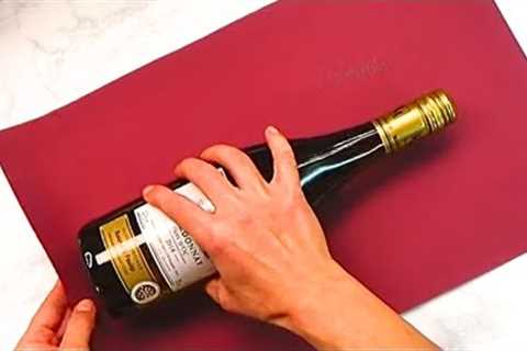 EASIEST WAY TO WRAP A BOTTLE with PAPER | GIFT BOTTLE WRAPPING IDEAS | I.Sasaki Original