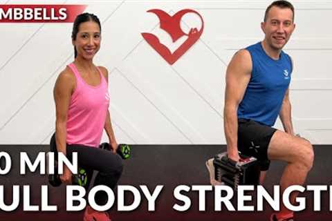 30 Minute Full Body Workout at Home Strength Training with Dumbbells - Dumbbell Resistance Training