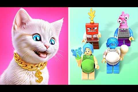 If My Cat Were in Inside Out 😻 *Fun DIY Gadgets, Paper Crafts &amp; Squishy Hacks*