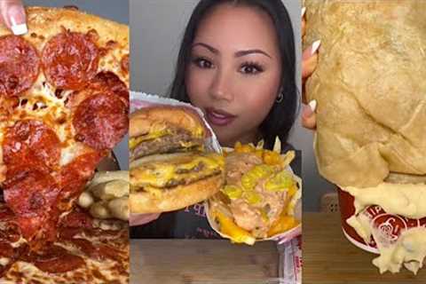 tiktok mukbang compilation 42 | pizza, chipotle and more