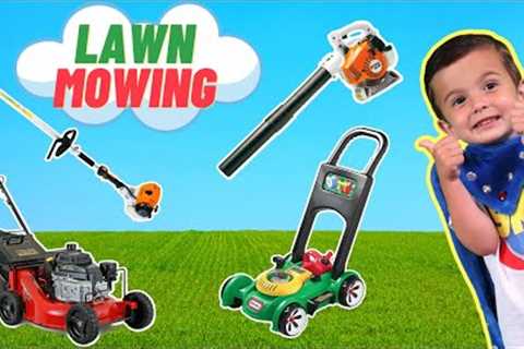 Lawn Mowers for Kids | Weed Eater &amp; Leaf Blower | Yardwork for Kids | Fun Pretend Play for..