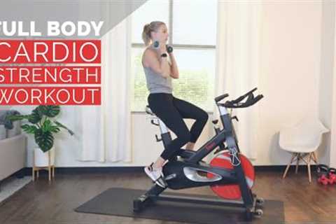 Full Body Cardio Strength Cycle Bike Workout with Weights