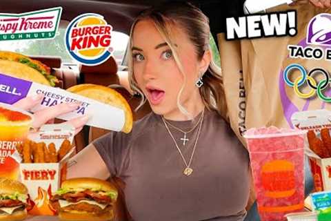 Eating NEW Fast Food Items for 24 HOURS! (BIG releases!!)