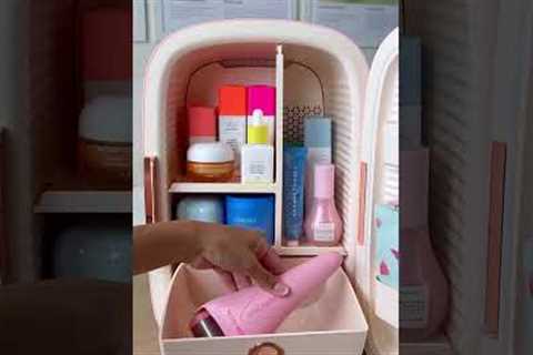 ASMR STOCKING MY NEW SKINCARE FRIDGE 💌 #shorts