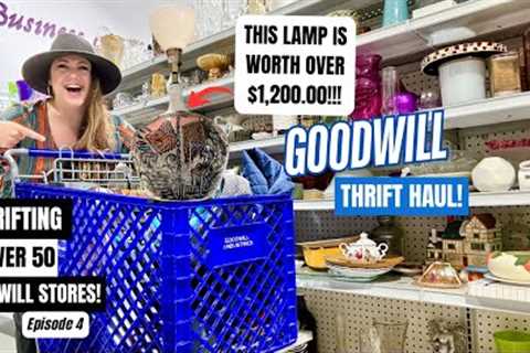 AN UNBELIEVABLE FIND!! THRIFTING OVER 50+ GOODWILL THRIFT STORES! Thrift With Me Episode 4