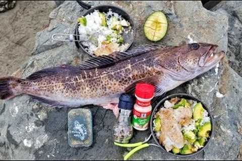 Catch and Cook!!! BOILING Rice - Fish, Avocado, and Butter!  SO EASY!!!!
