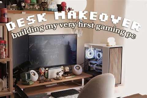 build my first gaming pc with me ✧* a cozy desk makeover