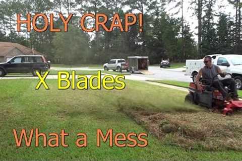 Cutting Super Thick St Augustine Grass - Demo Cross X Blade Mowing with a  Zero Turn ZTR Mower