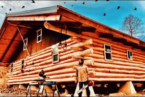 Man Builds HUGE Amazing LOG HOUSE From Crooked Trees in 9 months - Full Build (TIMELAPSE)