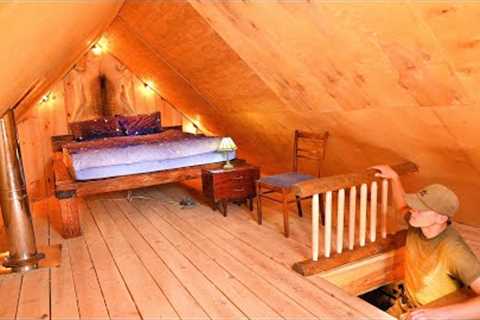 Building a Cozy Sleeping Loft in My Log Cabin in the Woods