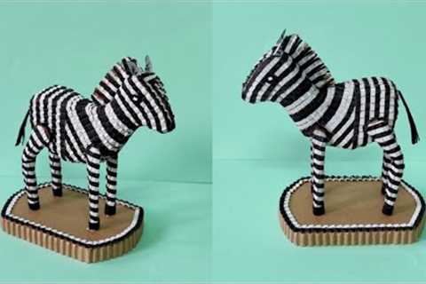 How To Create A Cardboard Zebra | Cardboard Crafts | Paper Crafts