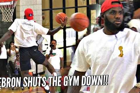 LeBron James CRAZY DUNKS During Bronny's Pre-Game Warm Ups!!! SHUTS THE GYM DOWN!