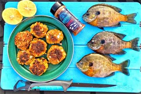 Making FISH CAKES on the Boat! Bluegill Catch Clean Cook