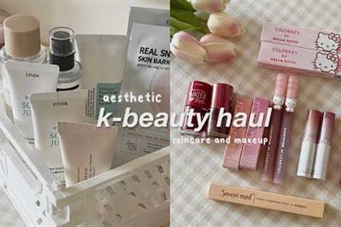 aesthetic kbeauty haul 🎀| cosrx, romand, etude, beauty of joseon and more
