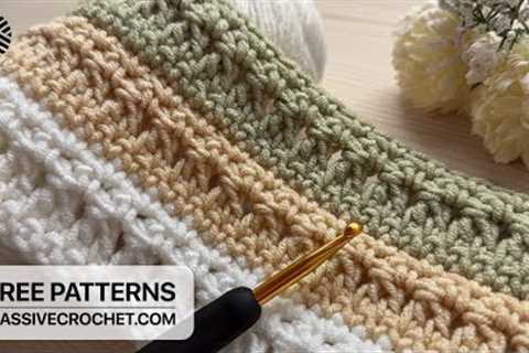 VERY EASY Crochet Pattern for Beginners! ⚡️🌟 Crochet Stitch for Baby Blanket, Bag &amp; Scarf