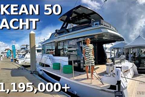 $1,195,000+ 2021 OKEAN 50 FLY Power Yacht Tour &amp; Specs Flybridge Motor Yacht Liveaboard Boat