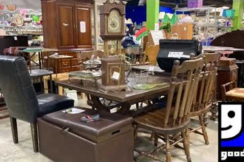 GOODWILL SHOP WITH ME FURNITURE CHAIRS SOFAS CHRISTMAS DECOR KITCHENWARE SHOPPING STORE WALK THROUGH