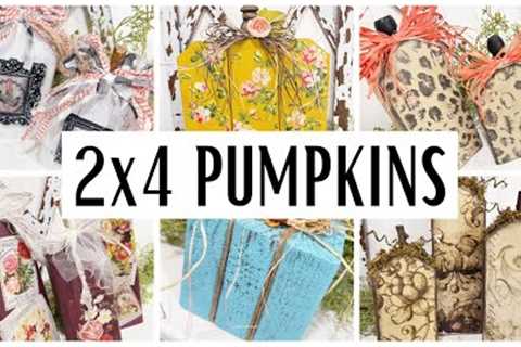 2X4 WOOD PUMPKINS - 6 different ways! SCRAP WOOD FALL diy's - Easy fall wood diy's