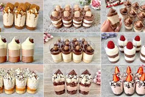 9 Quick and Easy NO BAKE Dessert Shots Recipes. Easy and Yummy mini dessert cups.