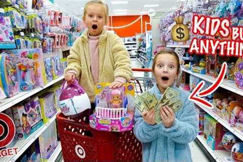 KIDS NO BUDGET TARGET SHOPPING! 🤑 Peyton &amp; Olivia Toy Haul