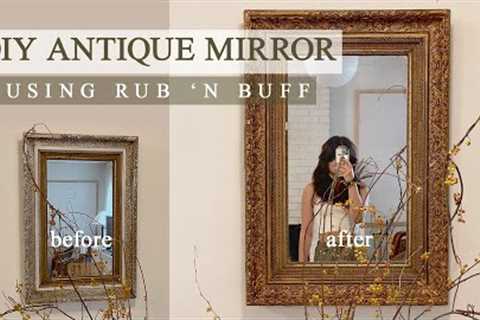 DIY Antique Gold Mirror Using Rub 'n Buff