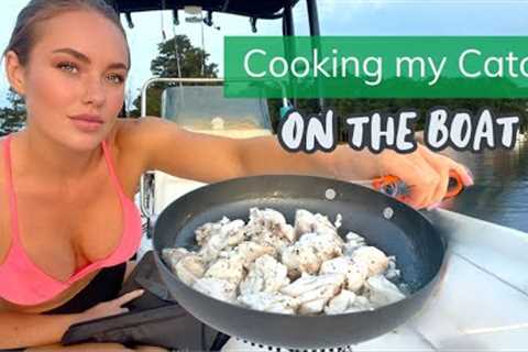 Catching & Cooking Fish on my Boat: Fishing and Eating What I Catch