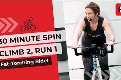 Free 30 Minute Spin Class | Climb 2, Run 1 Indoor Cycling Workout (TOTAL FAT BUSTER!!)