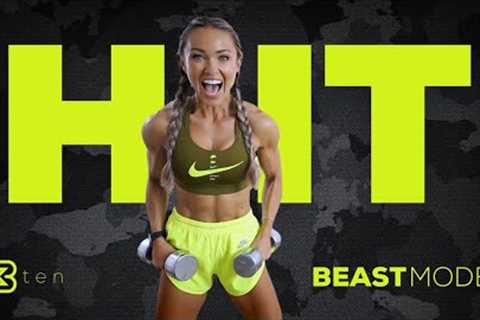 BEASTMODE HIGH INTENSITY - Dumbbell HIIT Cardio Workout | Day 10