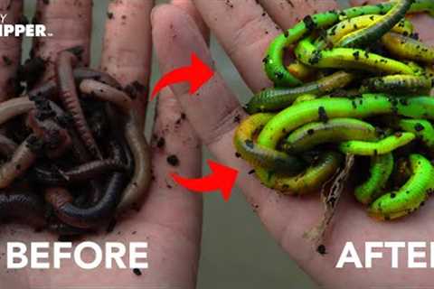 Making NEON GREEN GLOW WORMS! Best Fishing Bait