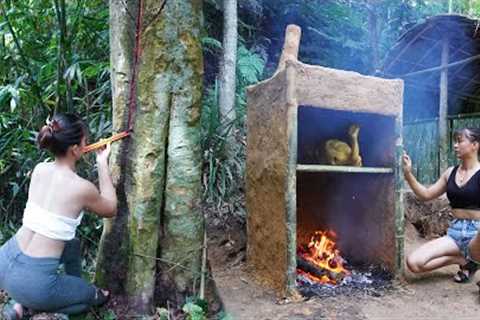 230 Days to Build an Area Shelter in the Forest - Wild Survival Skills..../Video Timelapse