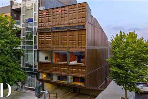 Inside an NYC Townhouse Made From 18 Shipping Containers | Unique Spaces | Architectural Digest