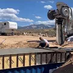 How WE Buried Our Shipping Container:Concrete Retention Wall & Slab