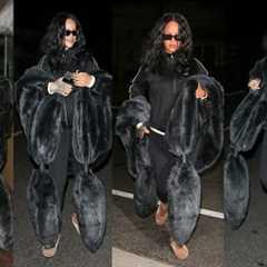 RIHANNA LAUGHS OFF QUESTION ABOUT P DIDDY'S PARTIES WHILE LEAVING GIORGIO BALDI IN SANTA MONICA, CA!