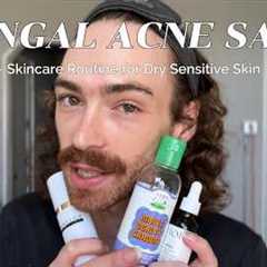 Relaxing Soft Spoken ASMR Skincare Routine for Dry Sensitive Fungal Acne Prone Skin #asmrskincare