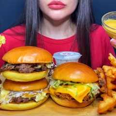 ASMR FAST FOOD | EATING CHEESY BURGERS + CRISPY FRIES MUKBANG