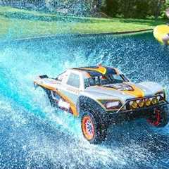 HUGE RC CAR DRIVES ON WATER!!