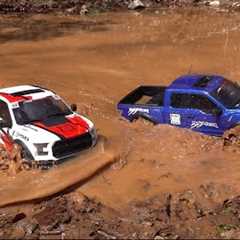 RC UTOPIA - MUD BATH ADVENTURE  - TWO Imaginary FORD RAPTORS in the MUCK