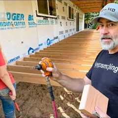 Back Porch Joists BUILD! | Couple Building House Off Grid