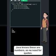 Java Output - Part 3 - Numbers and Code in println() - #w3schools #java #programming