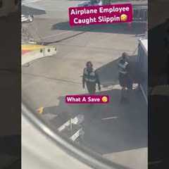 Airplane Employee Caught Slippin 🤣🤣 #shorts #fypシ #fyp #plane #travel #fail #comedy #memes #funny