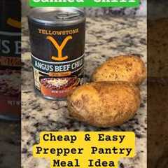 Canned Chili Prepper Pantry Meal Idea Food Storage SHTF Emergency Stockpile Prepping #prepping