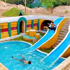 120 Days Building Underground House With Water Slide To Swimming Pool