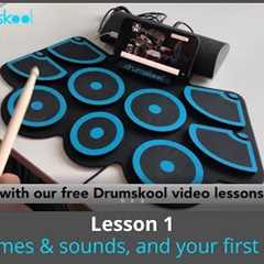 Drumskool Lesson 1 Drum names and sounds, and your first rock beat