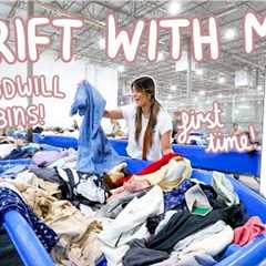 THRIFT WITH ME at the GOODWILL BINS *for my first time ever!!*