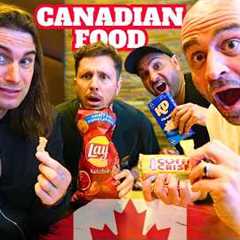 Americans Explore Canadian Grocery Store (try KETCHUP chips and POUTINE)