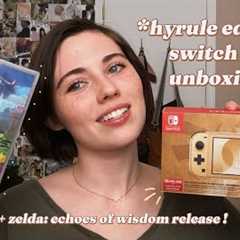 nintendo switch lite *hyrule edition* unboxing + legend of zelda: echoes of wisdom!