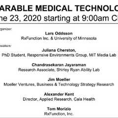 DMD 2020 Wearable Medical Technology Session (recorded live)