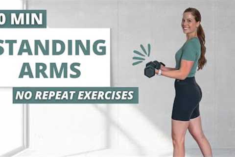 10 MIN Standing Dumbbell Arm Workout | Upper Body Burn | No Push-Up Arm Workout