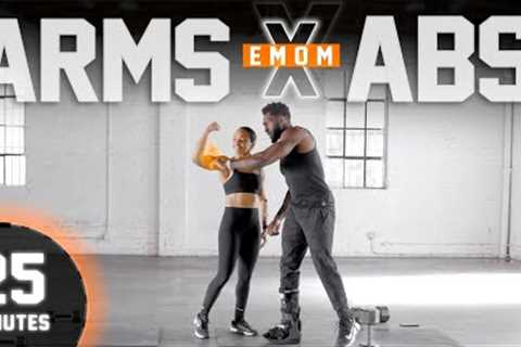 25 Minute DUMBBELL Arms &amp; Abs EMOM Workout [Circuit Strength Training]